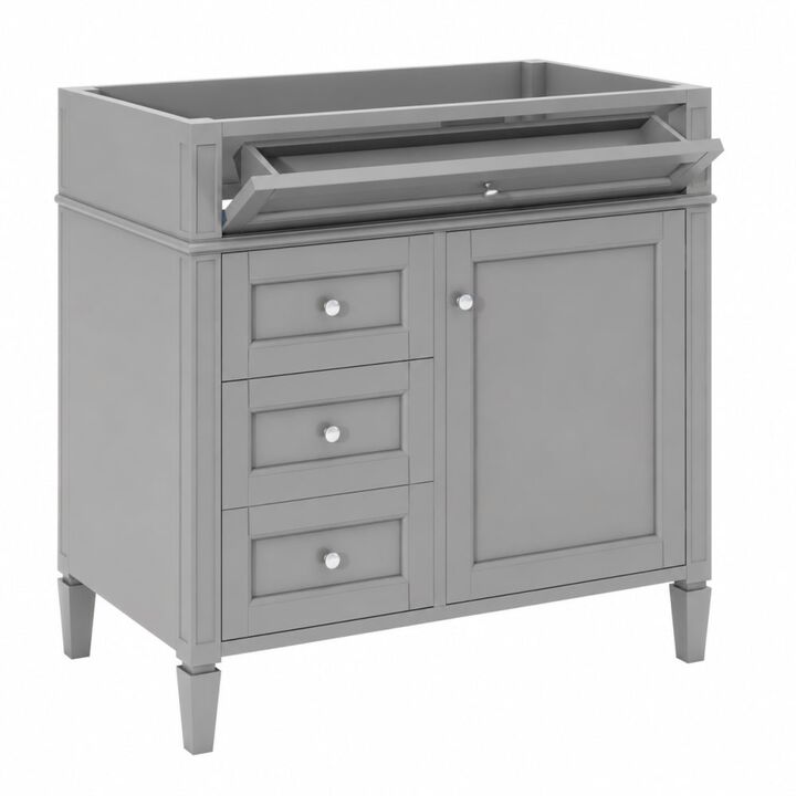 ELEMENT ACE 36 Inch Bathroom Vanity Without Top Sink, Freestanding Bathroom Storage Cabinet with 2 Drawers, Tip-Out Drawer, Adjustable Shelf and Solid Wood Frame