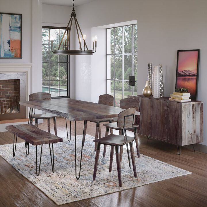 Jofran Nature's Edge Solid Acacia 79 Modern Live Edge Dining Table