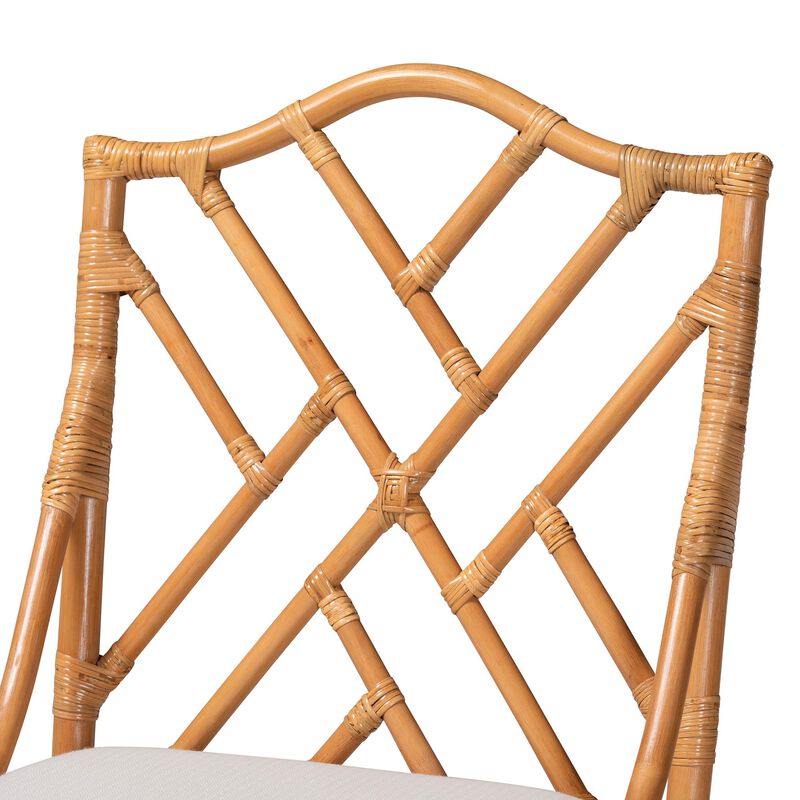 bali & pari Cedric Natural Rattan Bar Stool with Cushioned Seat image number 4