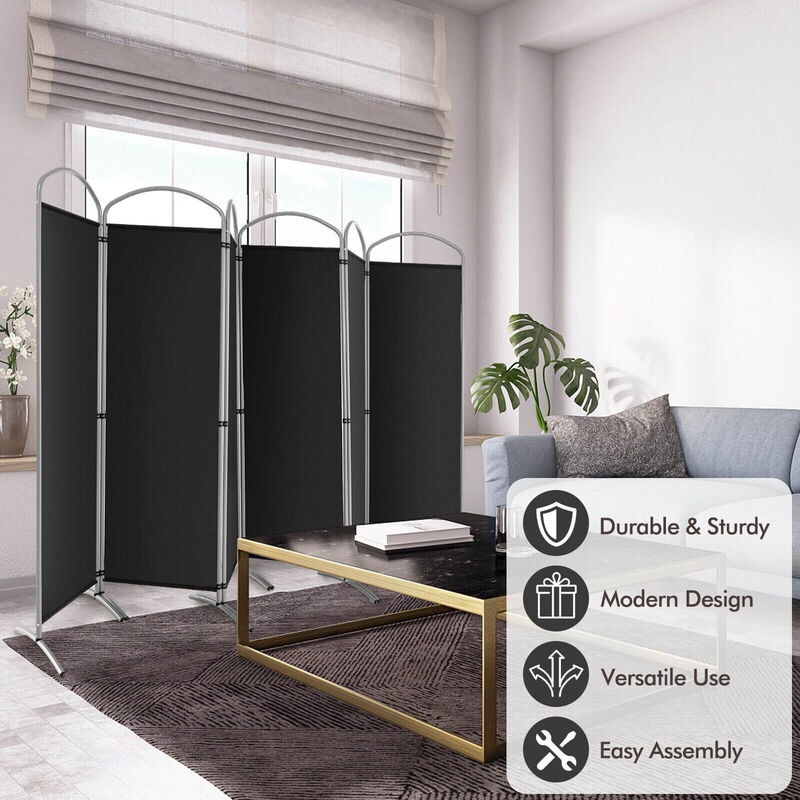 6 Feet 6-Panels Freestanding Folding Privacy Screen