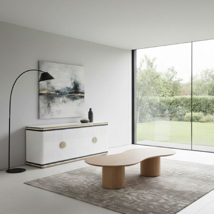 Freeform Travertine Marble Coffee Table | OROA Modern Sanford