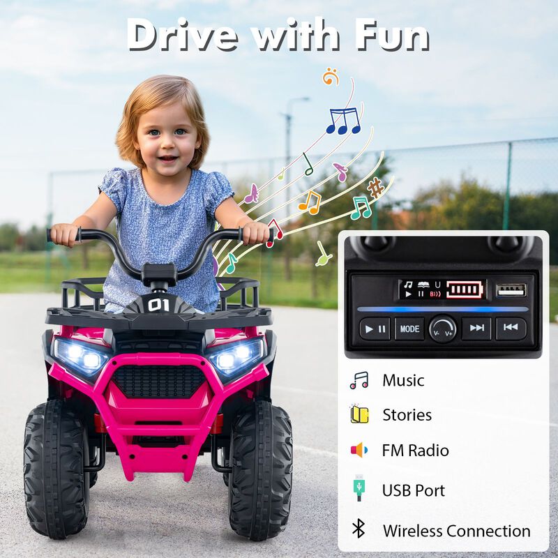24V Kids Ride-On ATV Quad with LED Lights, Sound Effects and Electric Motor image number 6