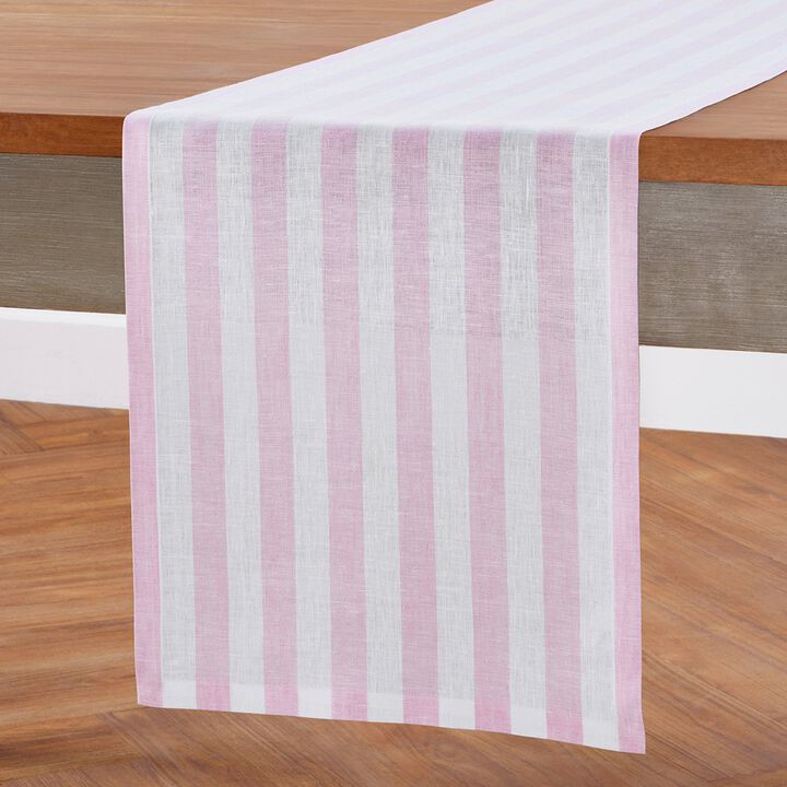 Solino Home 100% Pure Linen Table Runner - Sorrento Stripe