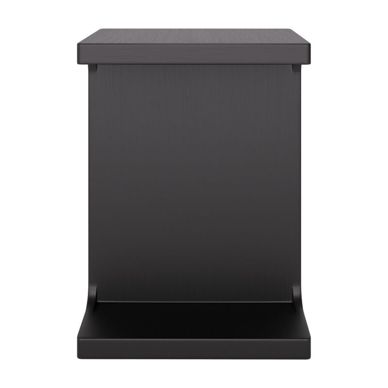 HomeRoots 20" Black Solid Wood Pedestal End Table image number 4
