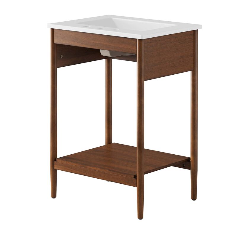 Modway EEI-6660-WAL-WHI Zaire 24" Bathroom Vanity, Walnut White image number 6