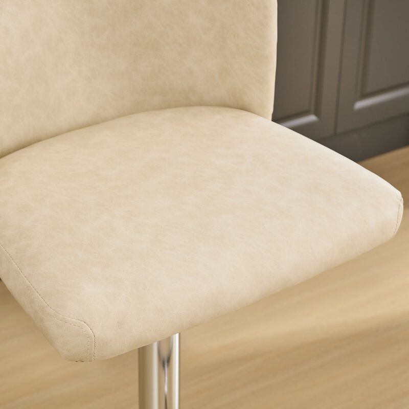 Clihome Swivel Barstools Set of 2,Adjusatble Seat Height,Modern PU Upholstered Bar Stools with the whole Back Tufted, for Home Pub and Kitchen Island image number 4