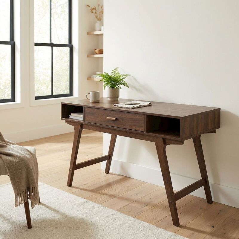 Starlight Canyon Home Mid Century Style Office Desk With One Drawer And Sturdy Legs image number 2