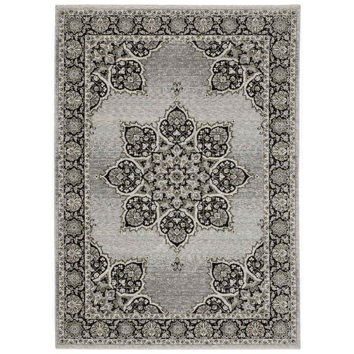 HomeRoots Medallion Area Rug With Fringe