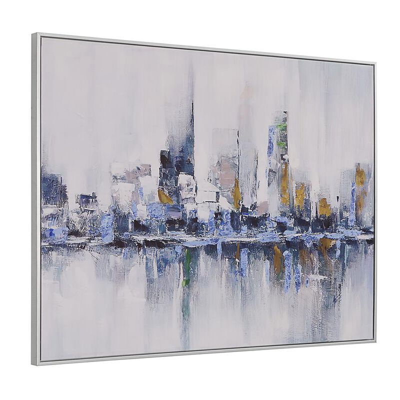 Carolina Living Cityscape Abstract Wall Art - Silver Frame - Medium image number 0