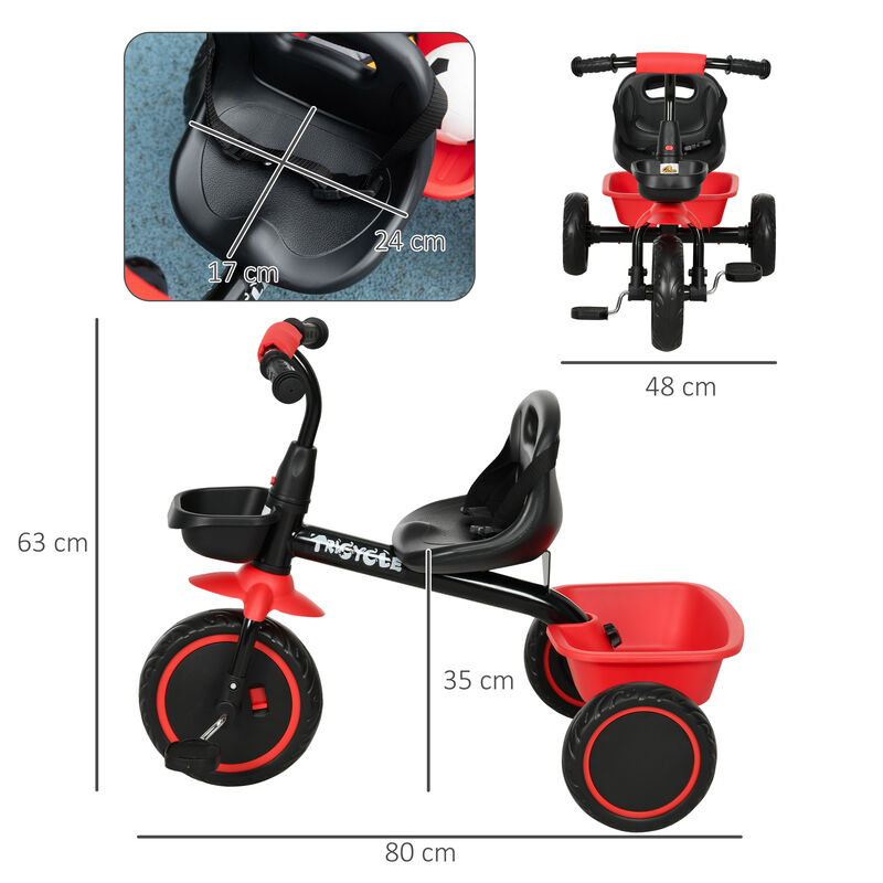 BreeBe Tricycle with Adjustable Seat, Toddler Bike with Storage Baskets image number 2