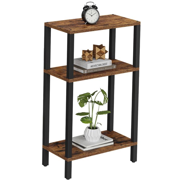 TUTOTAK Small Side Table, Narrow End Table, Skinny Sofa Table, Slim Nightstand, Couch Table, Living Room, Bed Room, Brown TB01BB