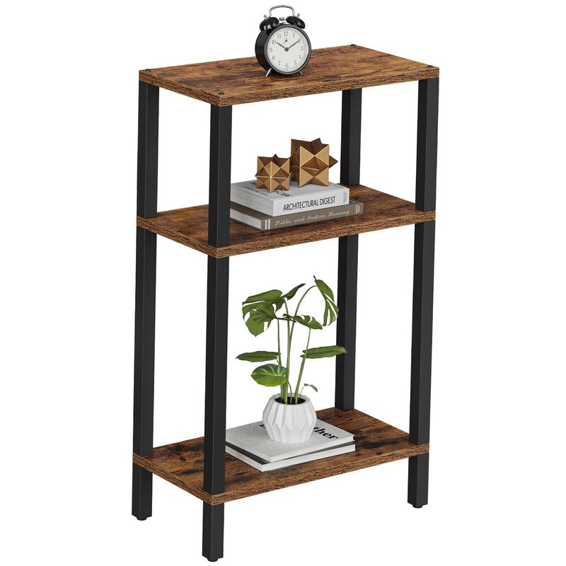 TUTOTAK Small Side Table, Narrow End Table, Skinny Sofa Table, Slim Nightstand, Couch Table, Living Room, Bed Room, Brown TB01BB