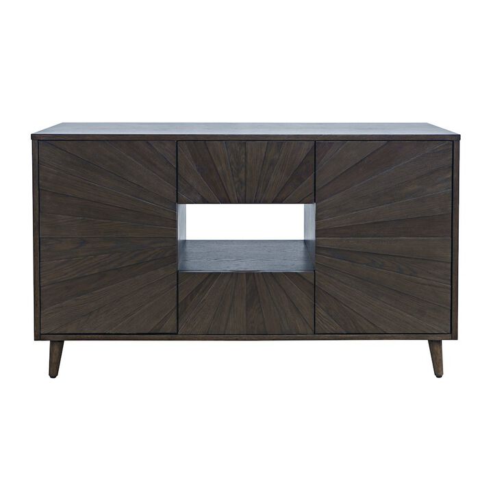 Jofran Reece 50 Mid-Century Modern Starburst TV Stand Console Storage Cabinet