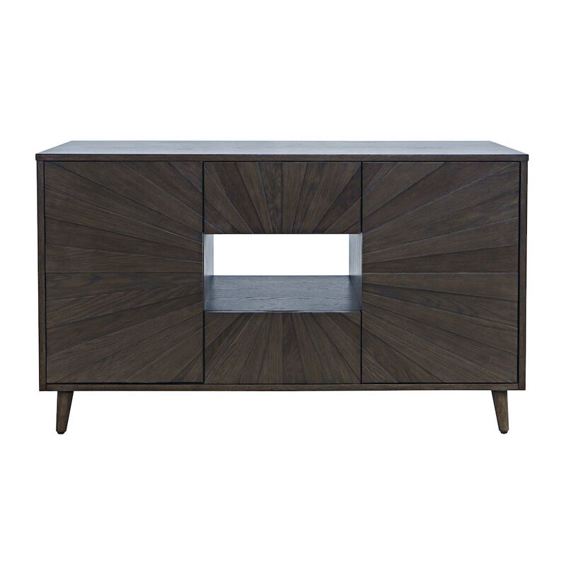 Jofran Reece 50 Mid-Century Modern Starburst TV Stand Console Storage Cabinet