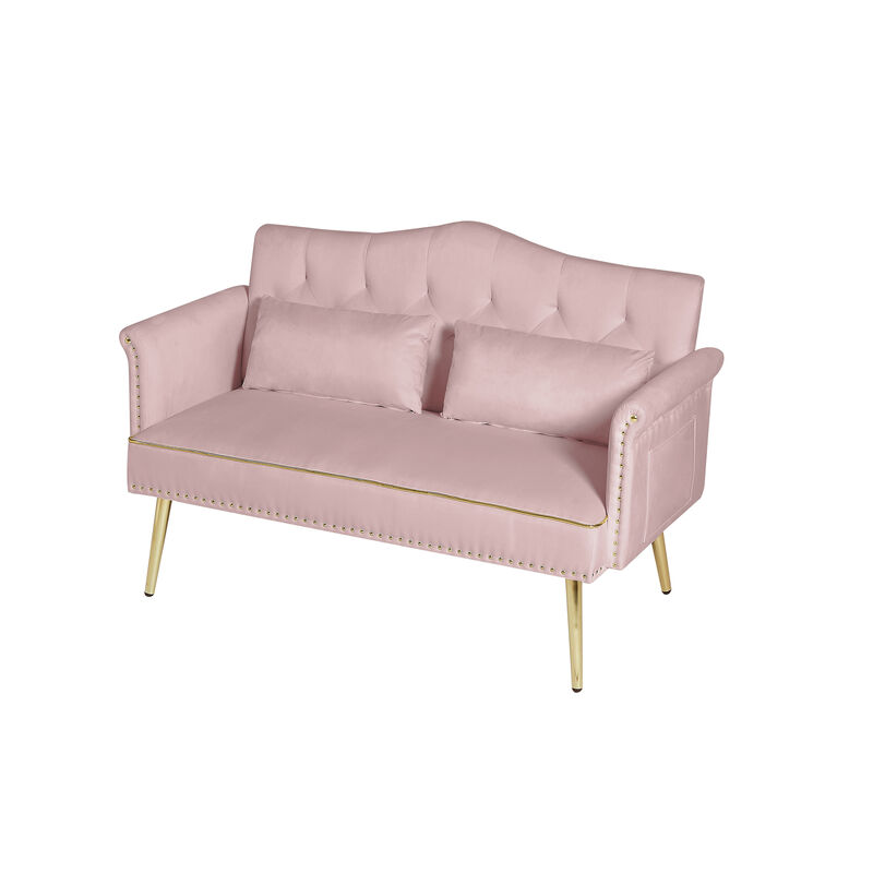 Strolk Modern Velvet Loveseat Sofa image number 4