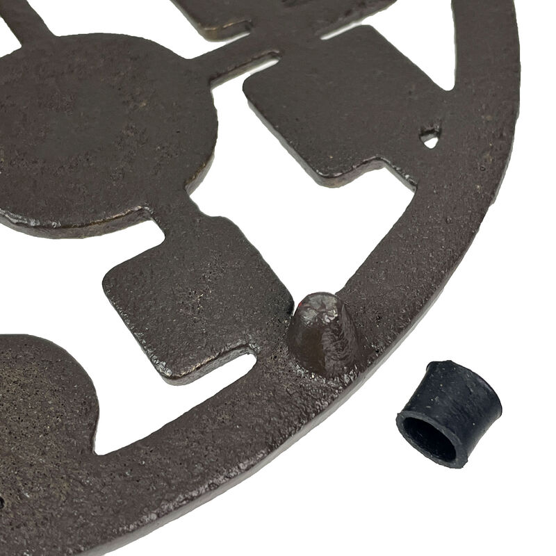 Cast Iron Circles & Squares Trivet &ndash; Bronze, 8" Mid Century Modern Accent image number 4