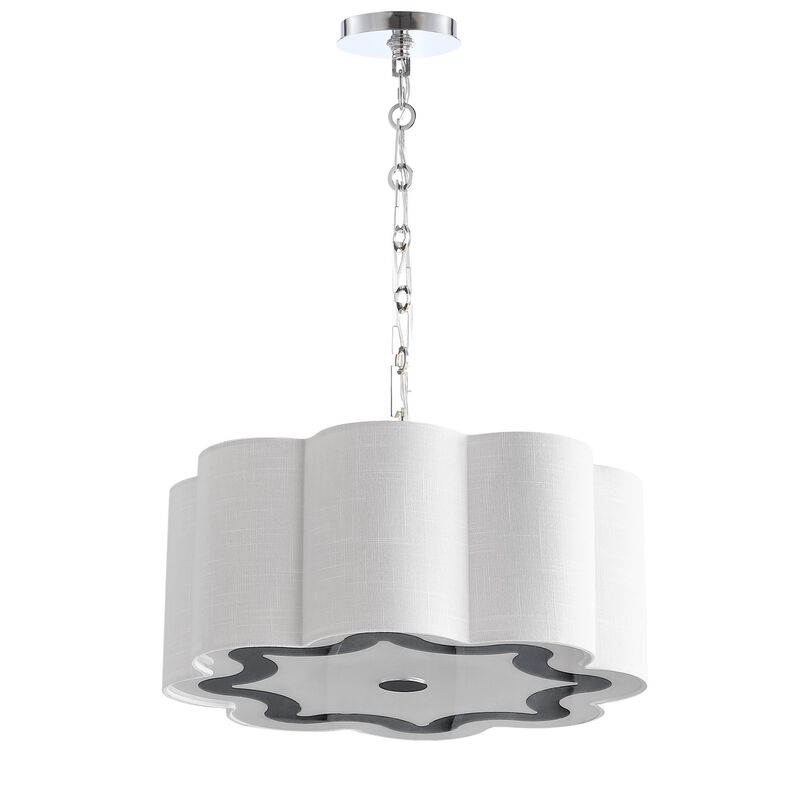 Coquille Adjustable Scalloped Shade Metal LED Pendant