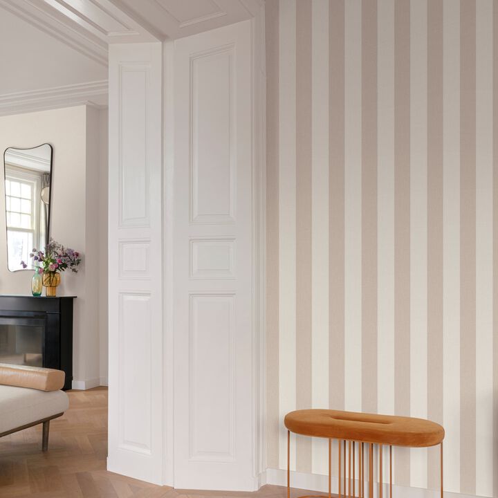 Atmosphere Regular stripes Beige Wallpaper AT4002