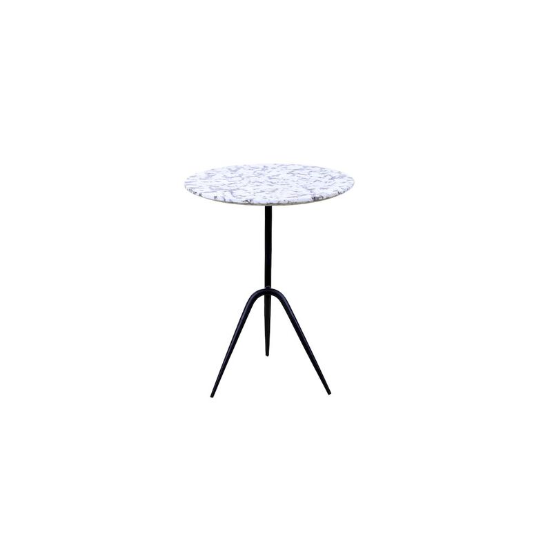 World Interiors Glacier 18 Accent Table with Alaska White Marble