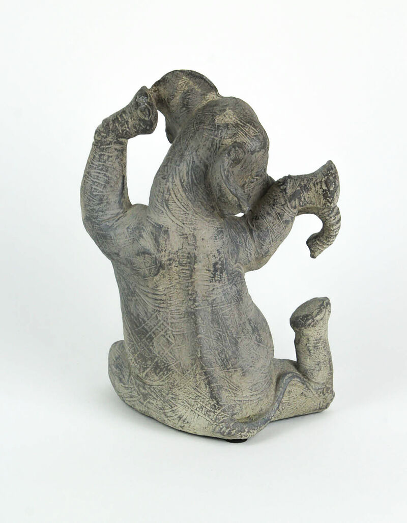 Amazingly Limber Elephant Yoga Seated Pose Tabletop Statue 9 Inches High image number 2