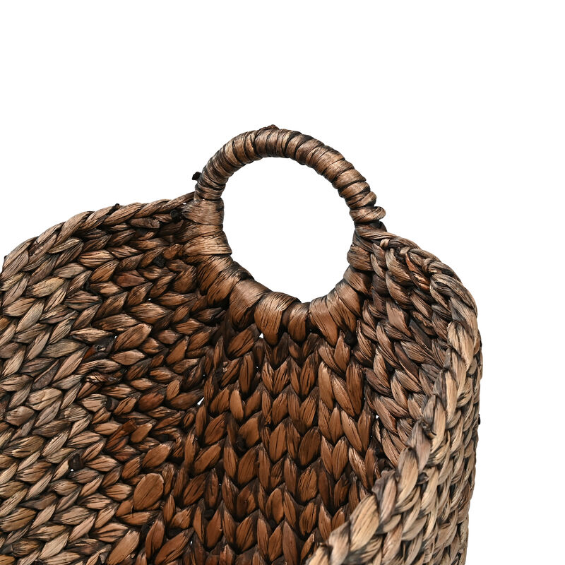 Nellie Farmhouse Classic Handwoven Hyacinth Storage Boat Baskets with Handles