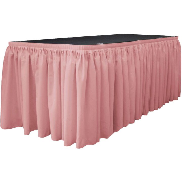 Polyester Table Skirt 14ft x 29in with 10 Clips for Wedding Party Decor