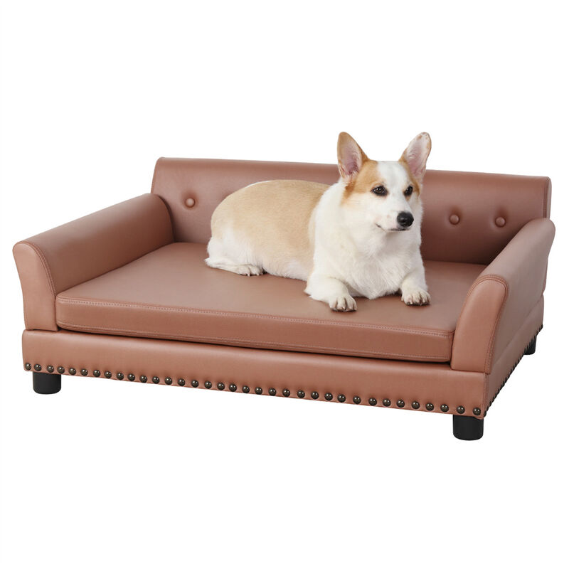 XX-Large Dog Couch Pet Sofa Bed Luxury Anti-wear Leather Dog Cat Snuggle Lounger image number 0