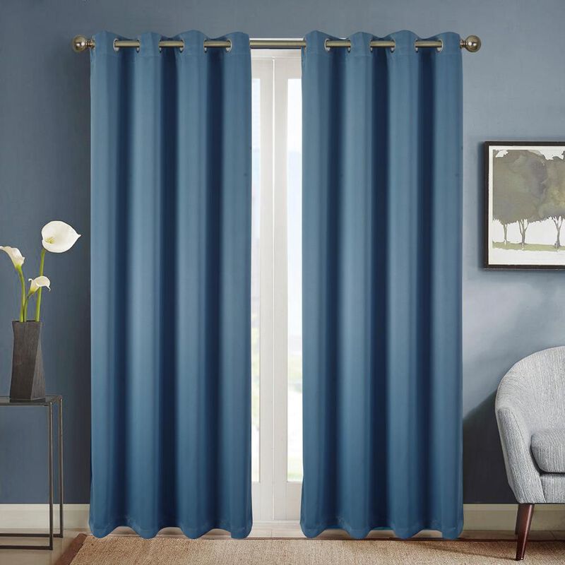 Olivia Gray Anchorage Blackout Single Grommet Curtain Panel  54x63", Blue