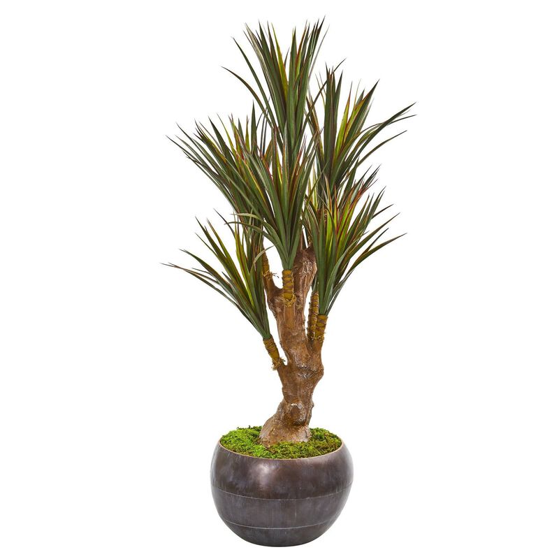 Nearly Natural 47-in Yucca Tree in Planter UV Resistant (Indoor/Outdoor)