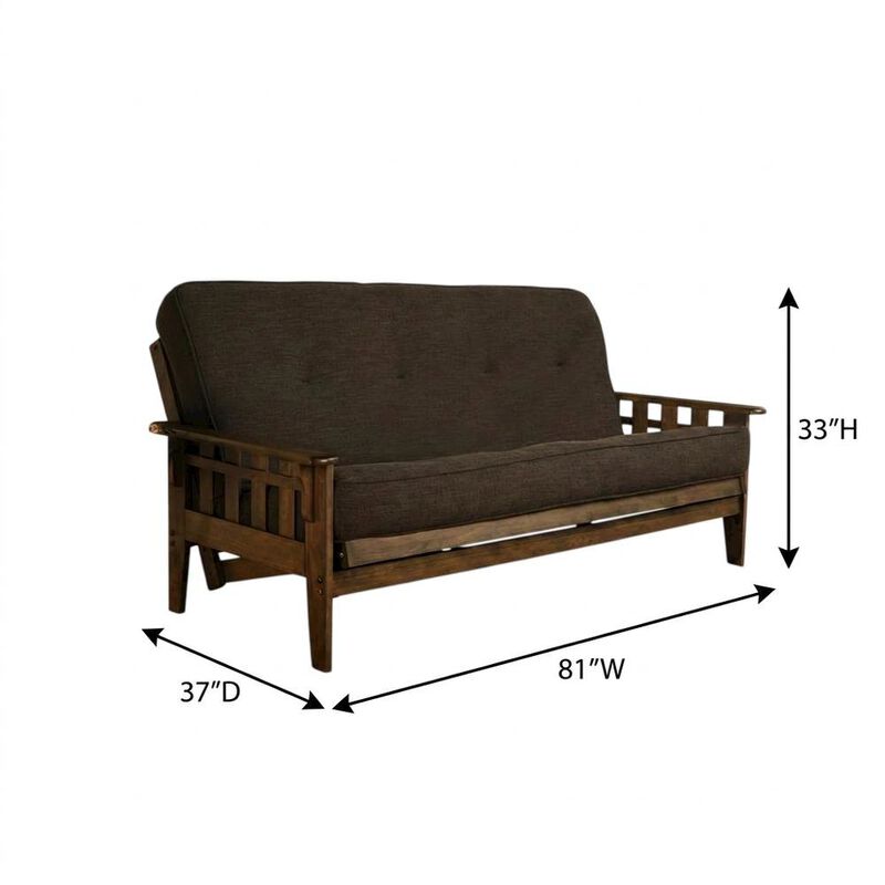 Tucson Frame-Rustic Walnut Finish-Linen Charcoal Mattress image number 5