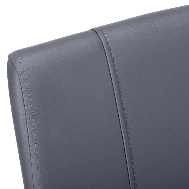 Monarch Specialties I 1124 Dining Chair, Set Of 2, Side, Upholstered, Kitchen, Dining Room, Pu Leather Look, Metal, Grey, Black, Contemporary, Modern