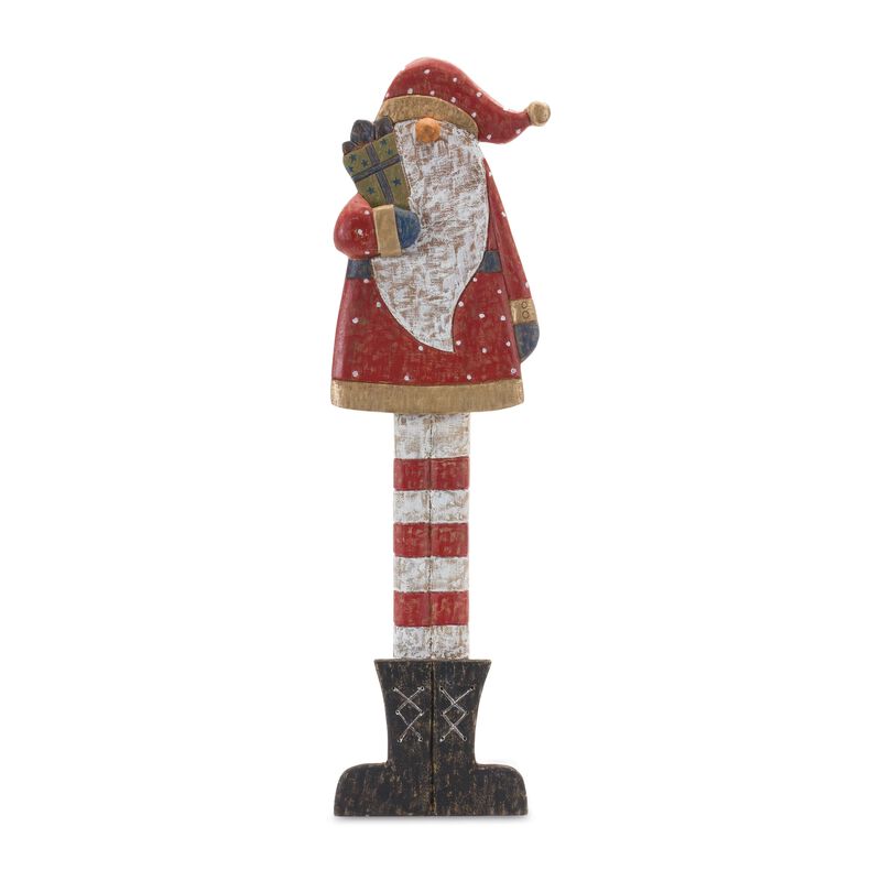 Wooden Santa Holding Package for Holiday Home Decor