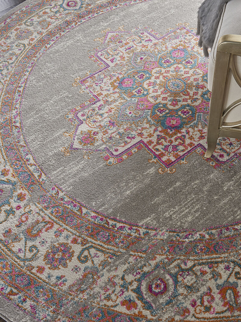 Passion PSN03 Gray 8' x Round Rug