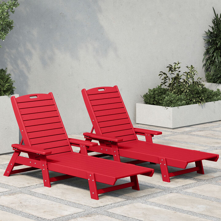 WestinTrends Poly Reclining Chaise Lounge (Set Of 2)
