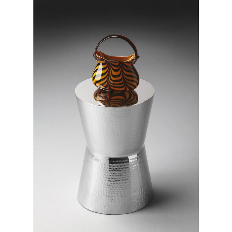 Butler Specialty Dimple Round 12W Side Table, Silver