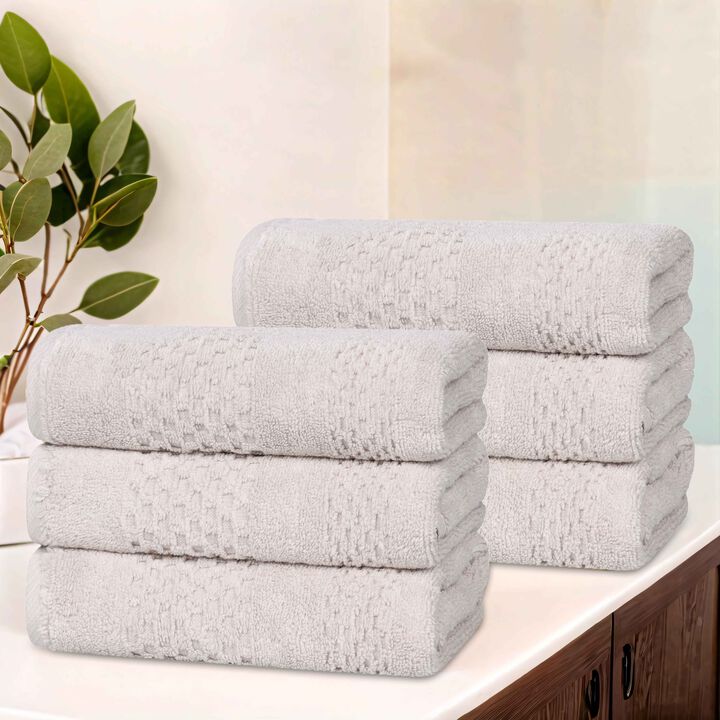 Soft Zero Twist Cotton Waffle Weave Hand Towel Set 6 Pack