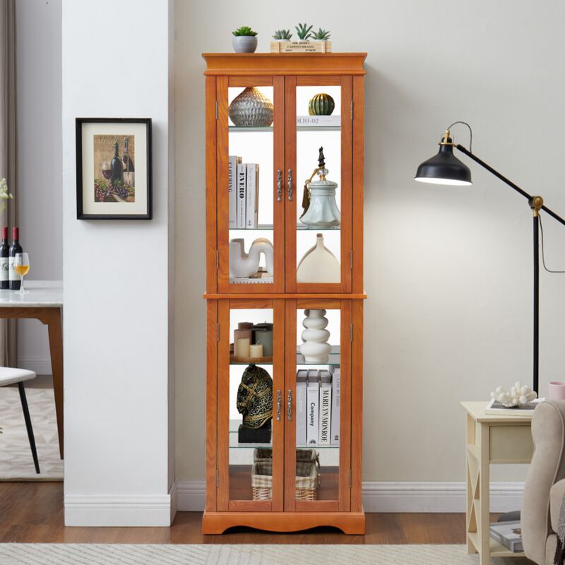 Doblik Lighted Glass Curio Display Cabinet image number 1