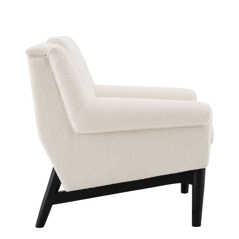 Whisen Mid-Century Modern Accent Chair, Boucle Upholstered Lounge Chair with Solid Wood Legs for Living Room image number 7