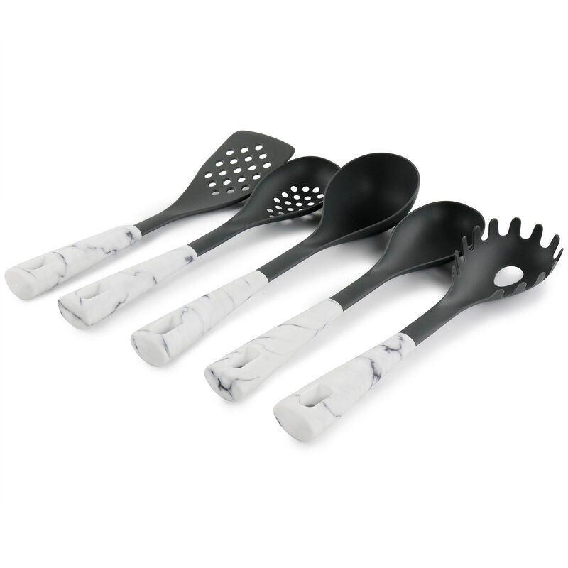 Oster 5 Piece Nylon Kitchen Tool Set in White Marble
