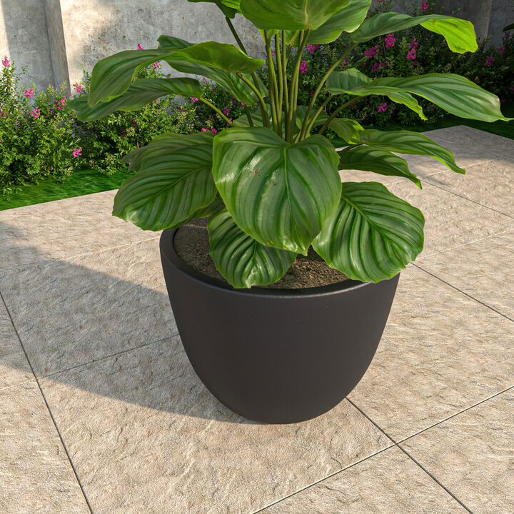 LeisureMod Dahlia Series Fiberstone ans MgO Clay 14" Planter