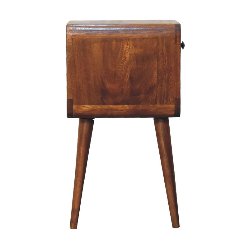HomeRoots 22" Chestnut Solid Wood One Drawer Nightstand image number 2