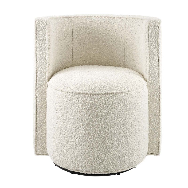 Della Boucle Fabric Swivel Chair White EEI-6223-IVO image number 4