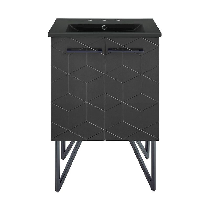 Annecy 24 in. Phantom Black Bathroom Vanity with 3-Hole Ceramic Sink Top image number 0