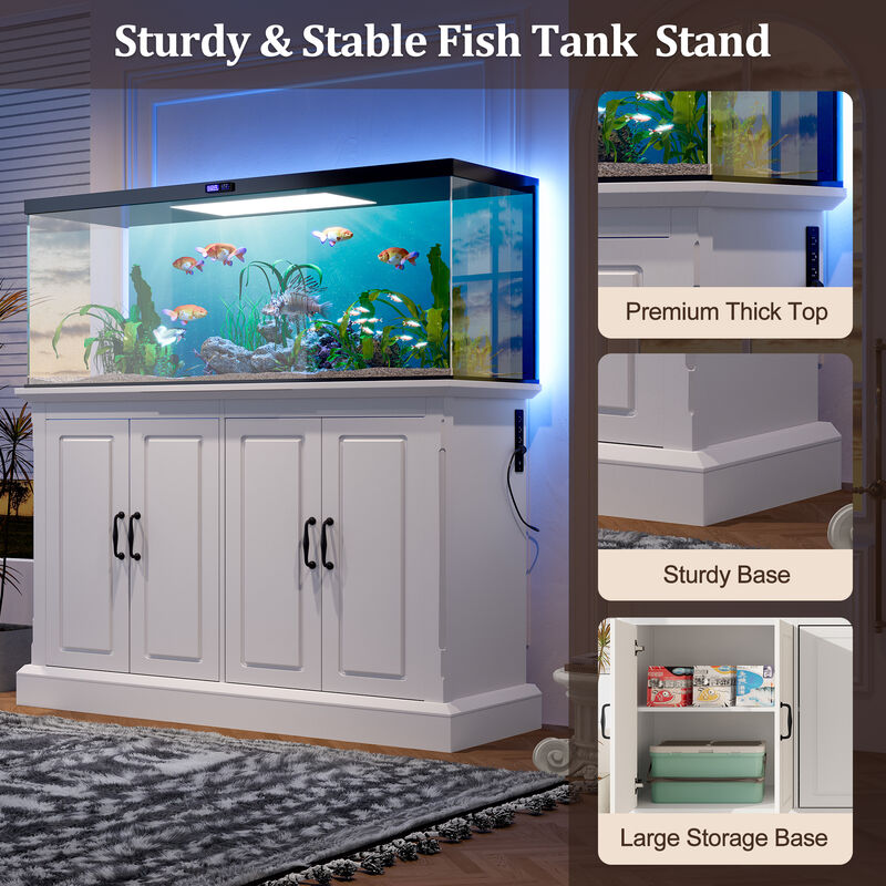 Whisen 55-75 Gallon Cabinet, Fish Tank Stand with Power Outlet, Aquarium Stand image number 6