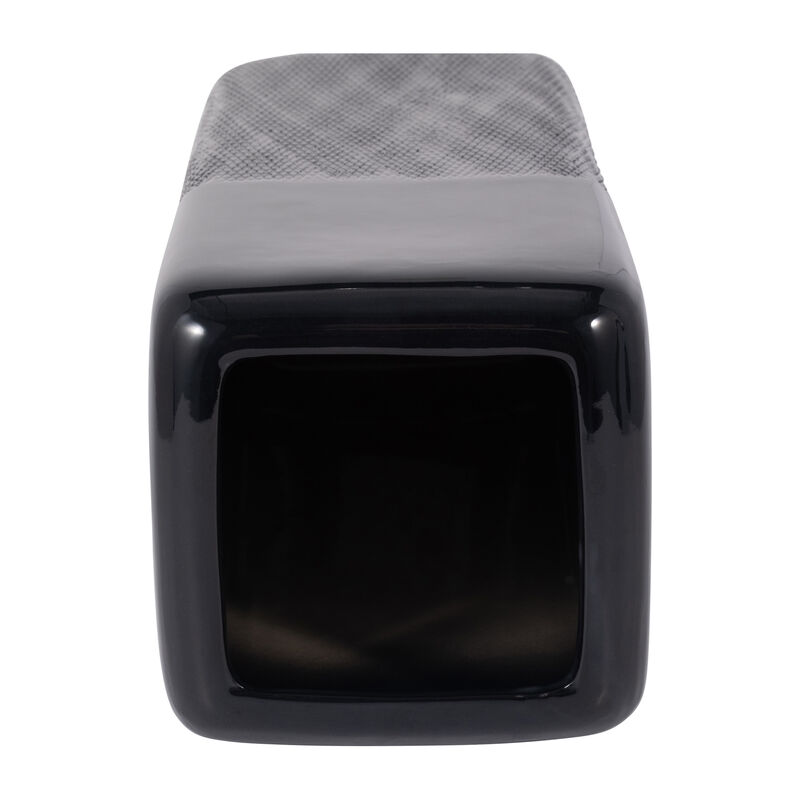 Cer, 18" Squared Grooved Vase, Black image number 4