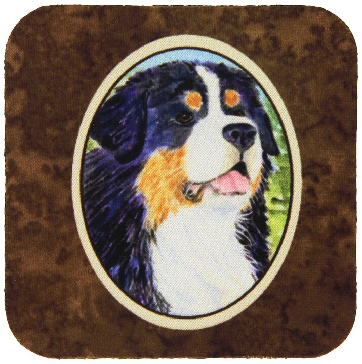 Caroline's Treasures SS8867FC Bernese Mountain Dog Foam Coasters (Set of 4), 3.5 H x 3.5 W, Multicolor