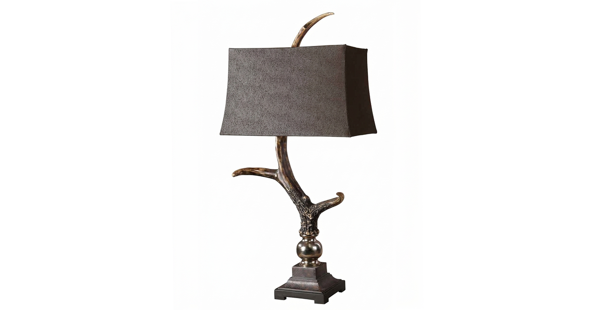 Uttermost Stag Horn Dark Shade Table Lamp