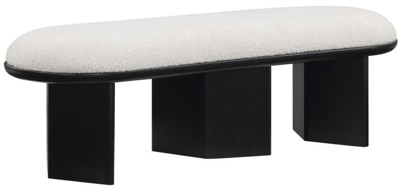 Meridian Furniture Wilshire Cream Boucle Fabric Bench
