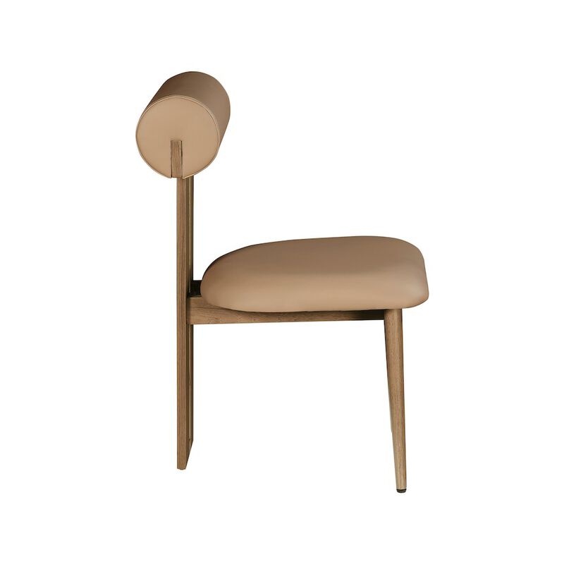 Meridian Furniture Dario Tan Vegan Leather Dining Chair, Set of 2