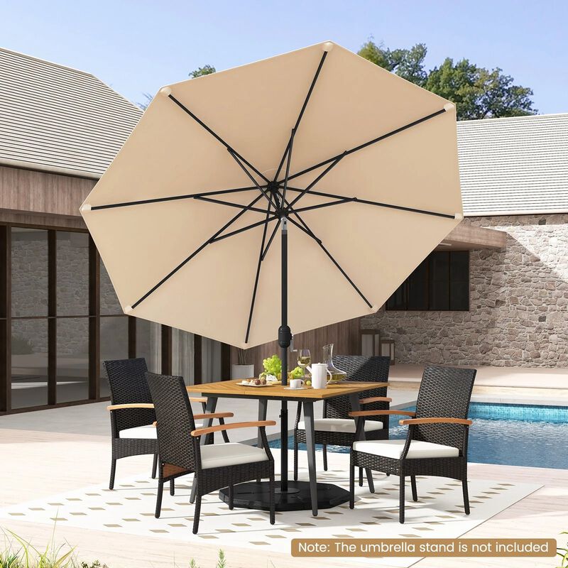 Mondawe 9 FT Outdoor Market Patio Table Umbrella Push Button Tilt Crank Lift
